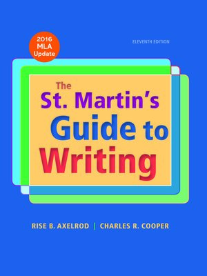 cover image of St. Martin's Guide to Writing with 2016 MLA Update